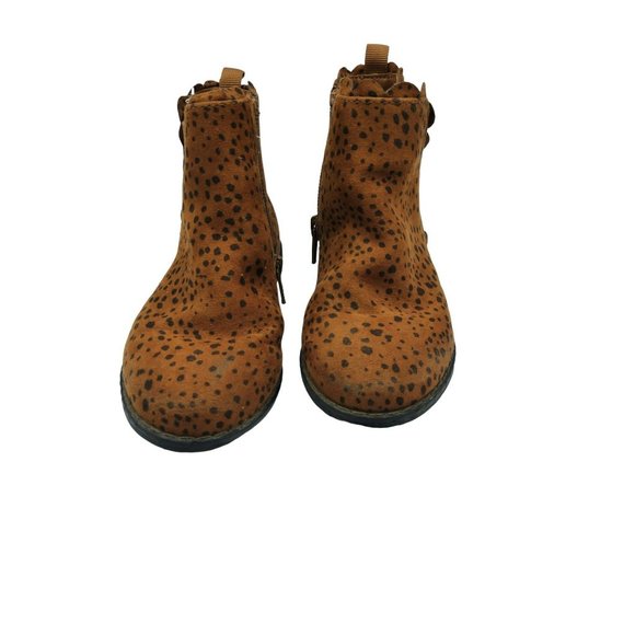 Girl's GAP Leopard Print Side Zip Elastic top Boots Toddler Size 9 - Picture 1 of 6